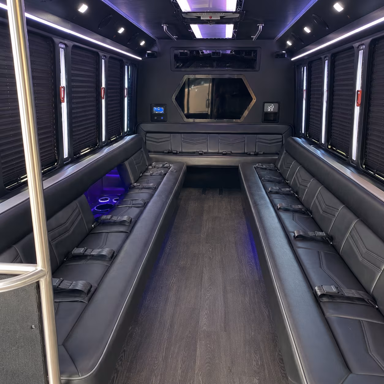 renton 18 passenger party bus interior