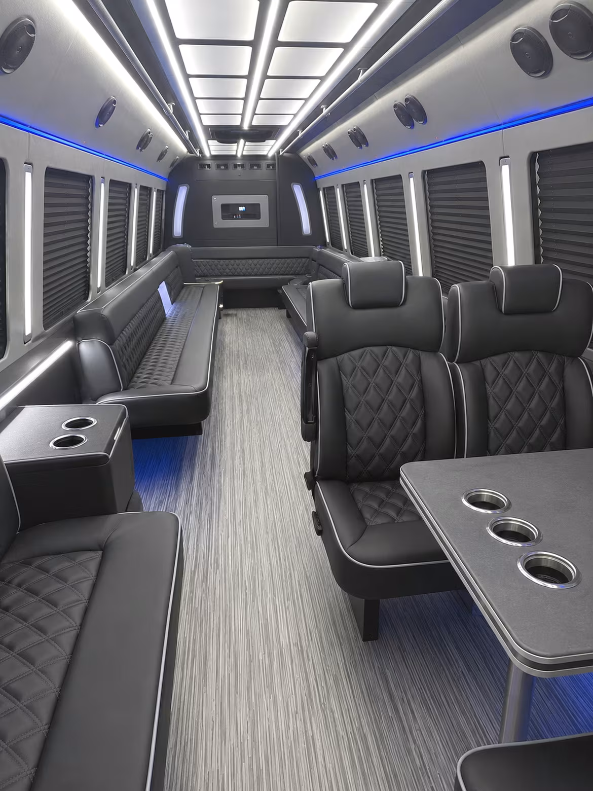 renton 25 passenger party bus inside