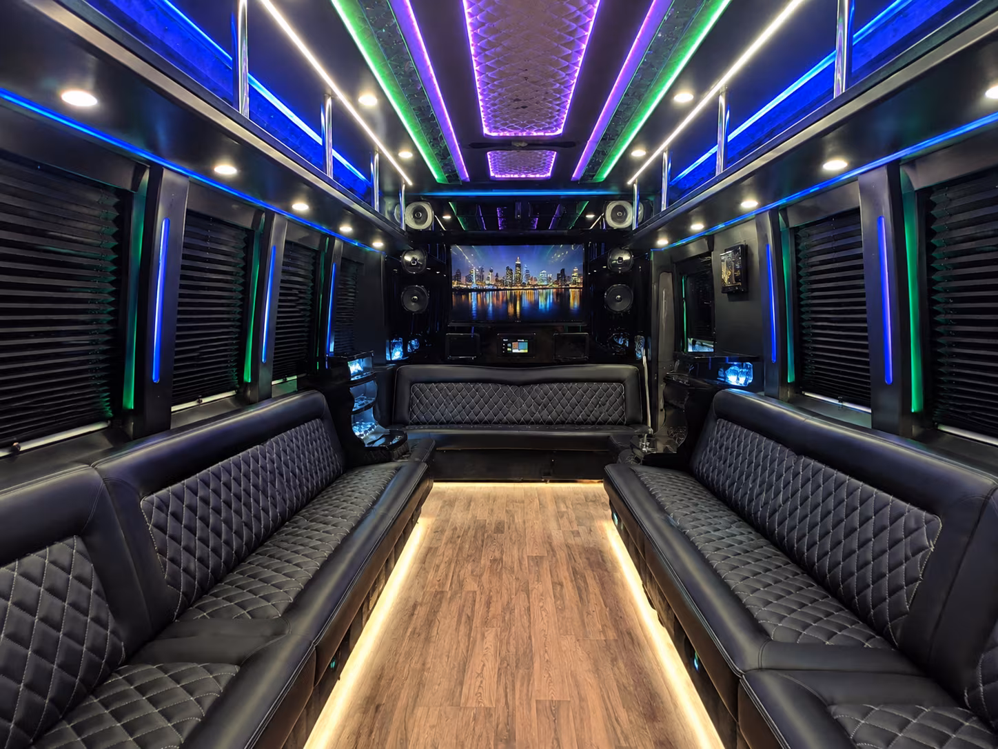 renton 25 passenger party bus interior